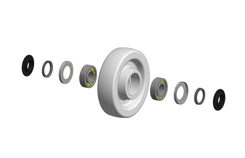 New type drum filter support wheel